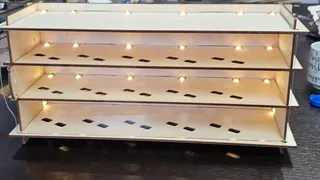 Vitrine 1:64 Für 15 Autos — 64W15L — leer, beleuchtet
