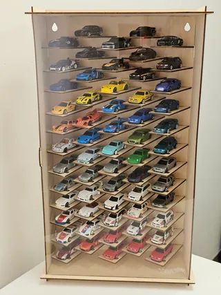 Vitrine 1:64 Für 60 Autos — 64W60 — Holz